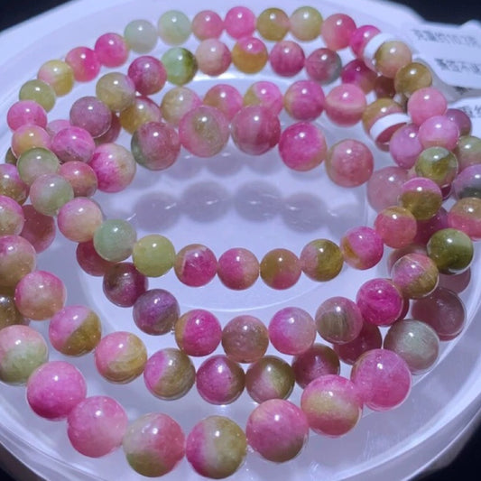 Genuine Natural Grade A Watermelon Tourmaline Bracelet Gifts For Her 6mm