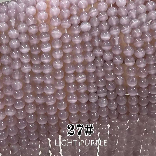 Cat's Eye Round Beads 15" Strand 27# (Light Purple)