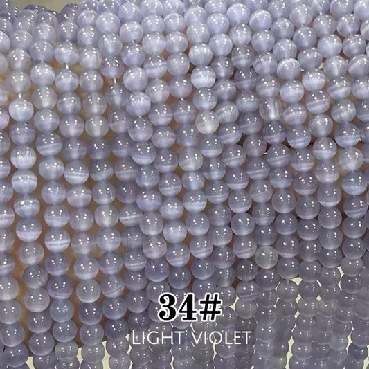 Cat's Eye Round Beads 15" Strand 34# (Light Violet)
