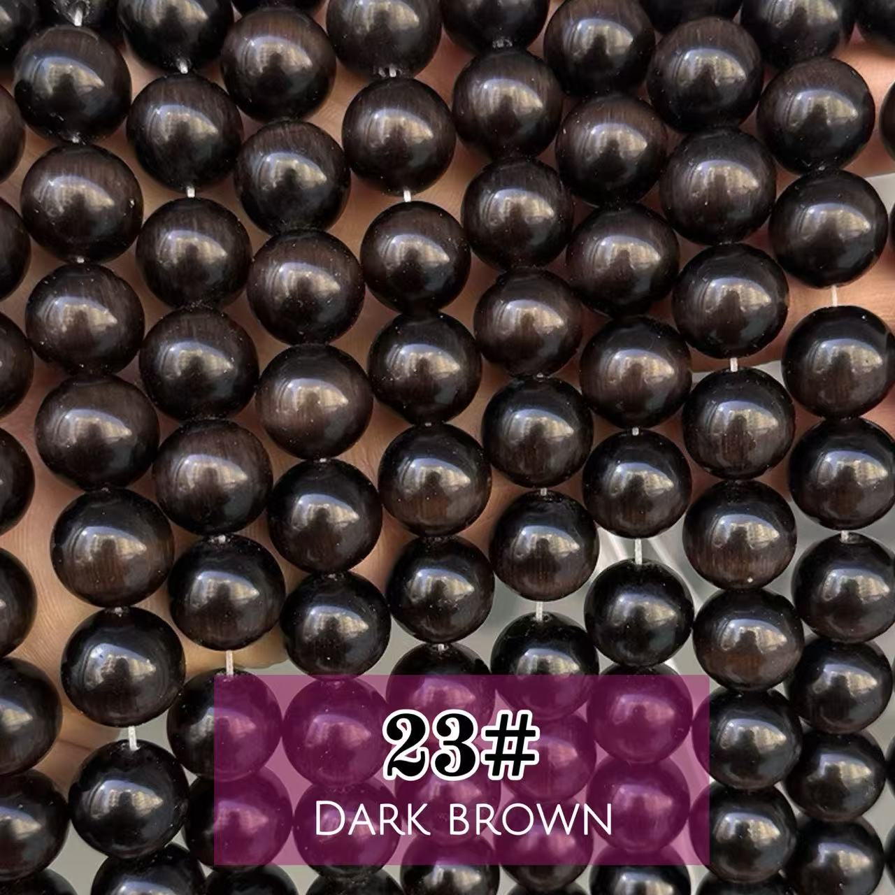 AAA Cat's Eye Round Beads 15" Strand 14mm