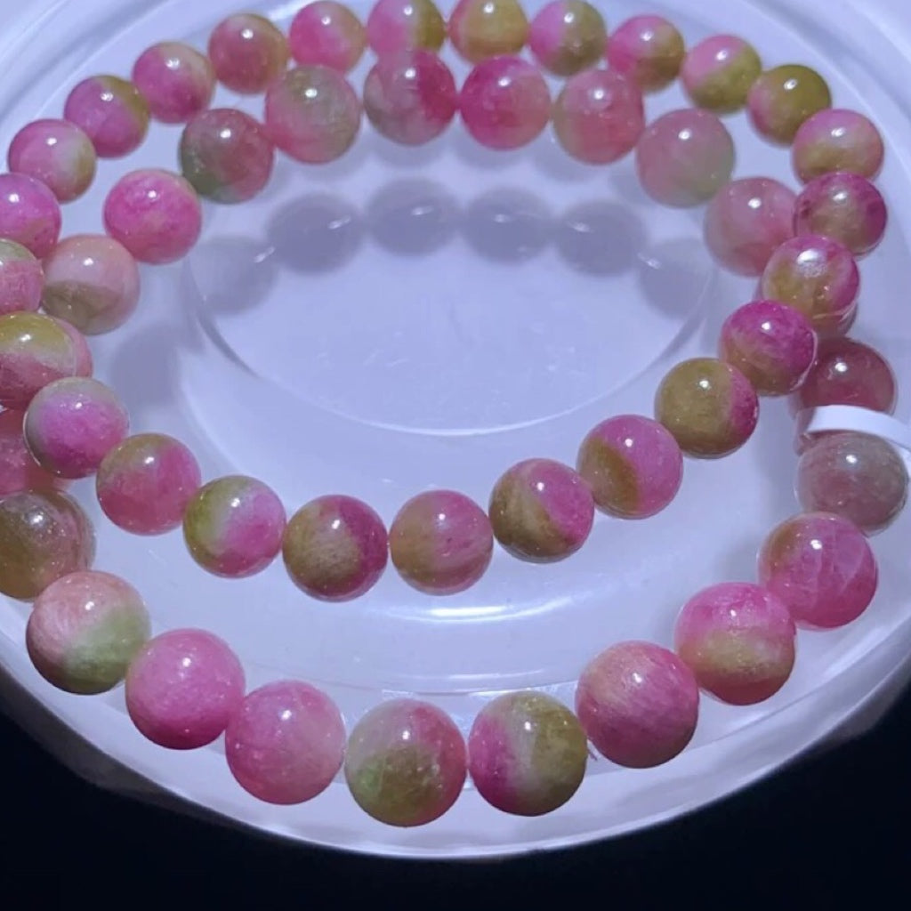 Genuine Natural Grade A Watermelon Tourmaline Bracelet Gifts For Her 6mm