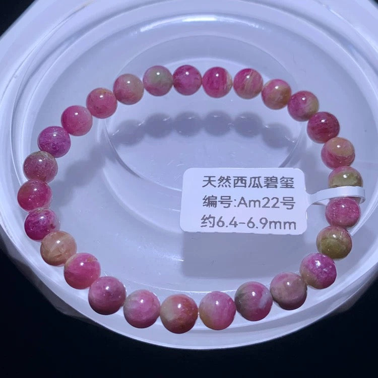 Genuine Natural Grade A Watermelon Tourmaline Bracelet Gifts For Her 6mm