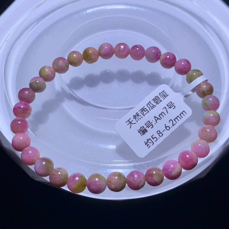 Genuine Natural Grade A Watermelon Tourmaline Bracelet Gifts For Her 6mm