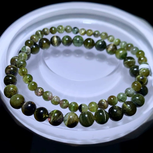 Genuine Natural Grade A Brazilian Cat Eye Tourmaline Bracelet Jewelry Gifts 4mm 6mm
