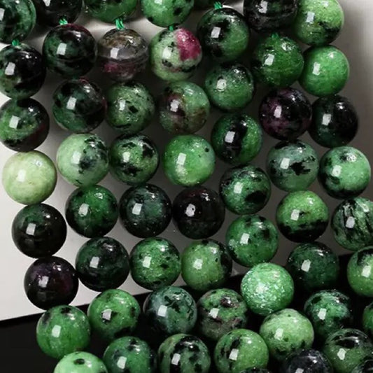 AA Genuine Natural Ruby Zoisite Beads Gemstone 4mm 5mm 6mm 8mm 10mm High Quality Smooth Round Beads 1 Full Strand 15"