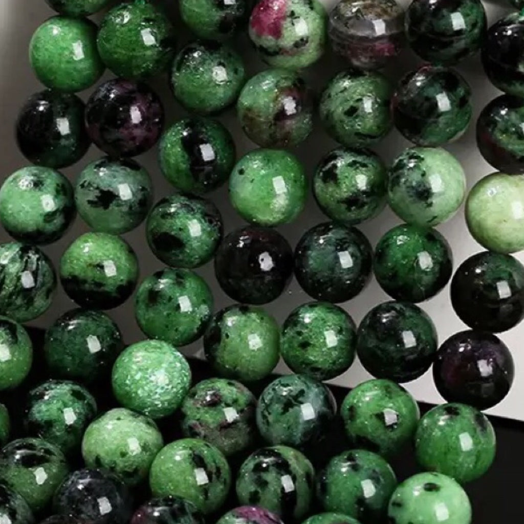 AA Genuine Natural Ruby Zoisite Beads Gemstone 4mm 5mm 6mm 8mm 10mm High Quality Smooth Round Beads 1 Full Strand 15"