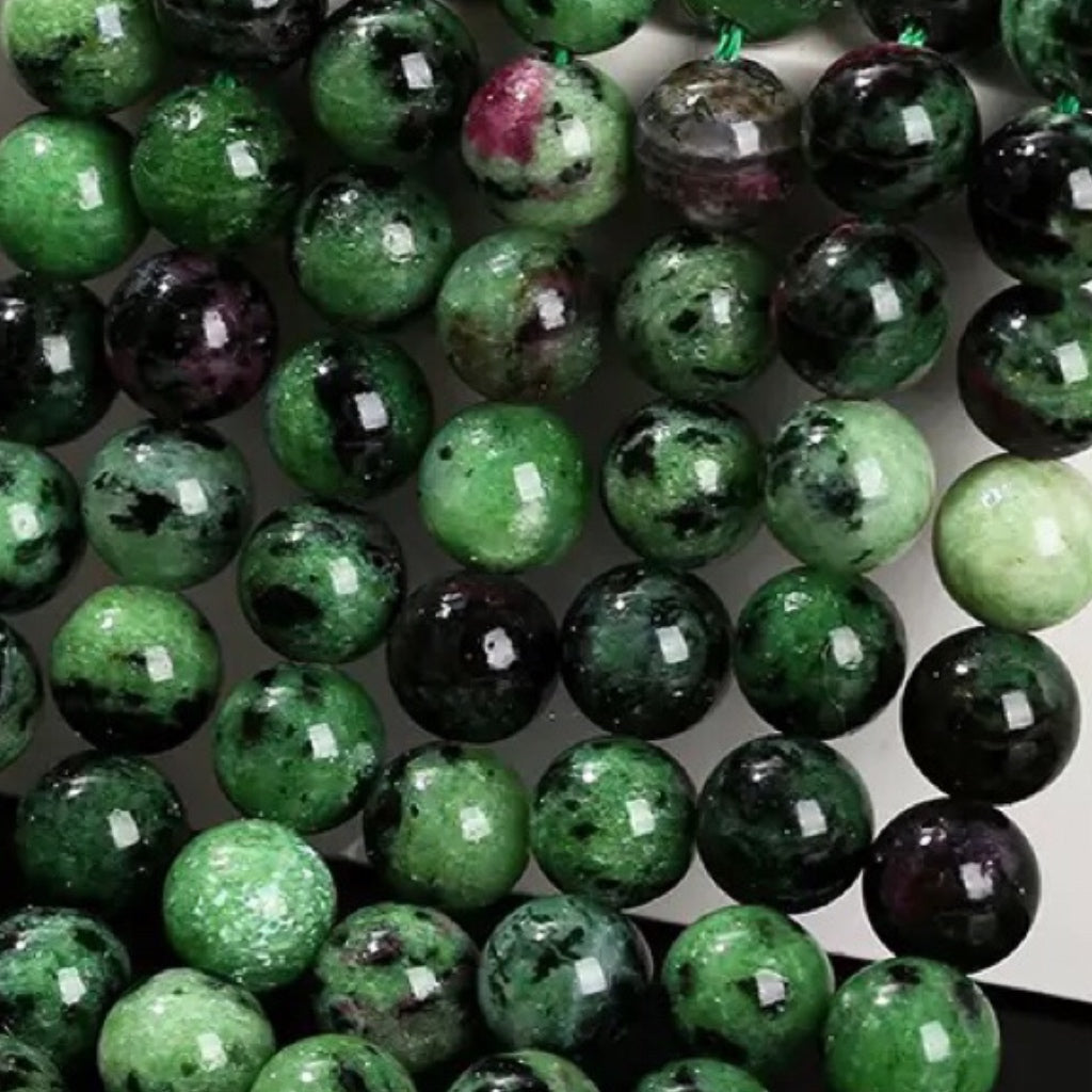 AA Genuine Natural Ruby Zoisite Beads Gemstone 4mm 5mm 6mm 8mm 10mm High Quality Smooth Round Beads 1 Full Strand 15"