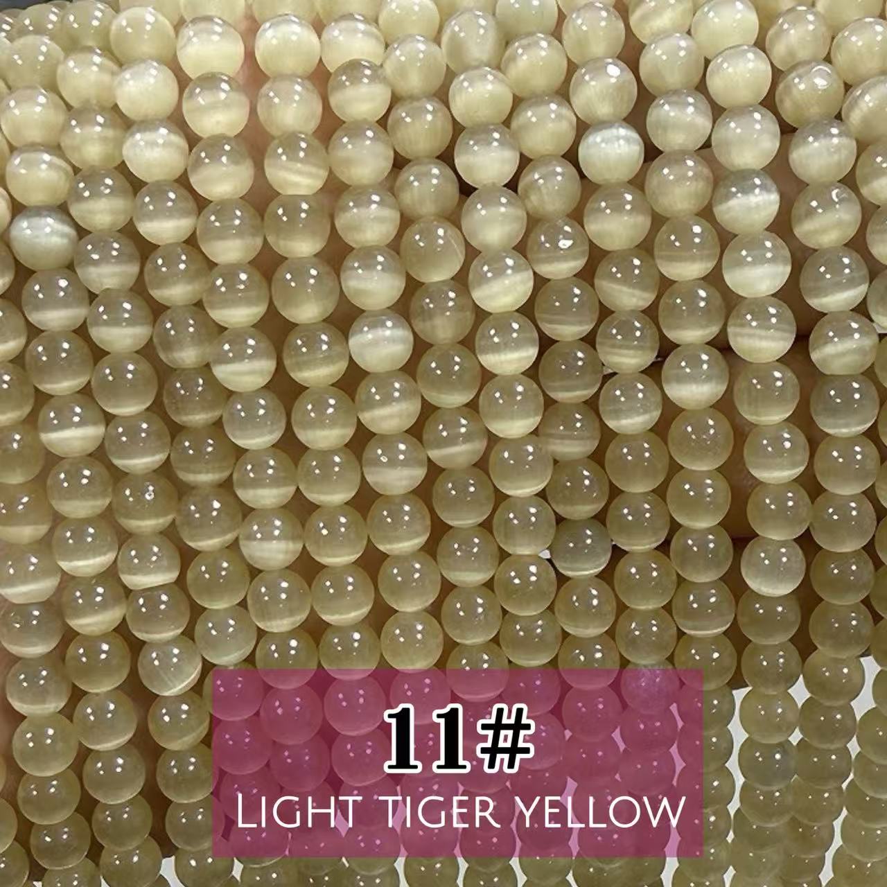 AAA Cat's Eye Round Beads 15" Strand 6mm