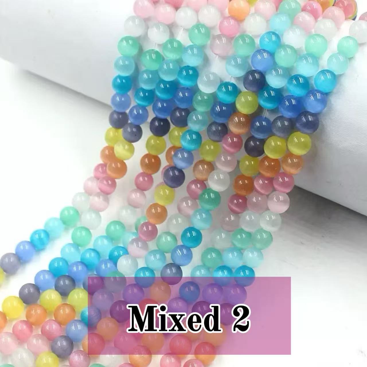 AAA Cat's Eye Round Beads 15" Strand 8mm