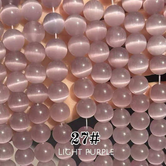 Cat's Eye Round Beads 15" Strand 27# (Light Purple)