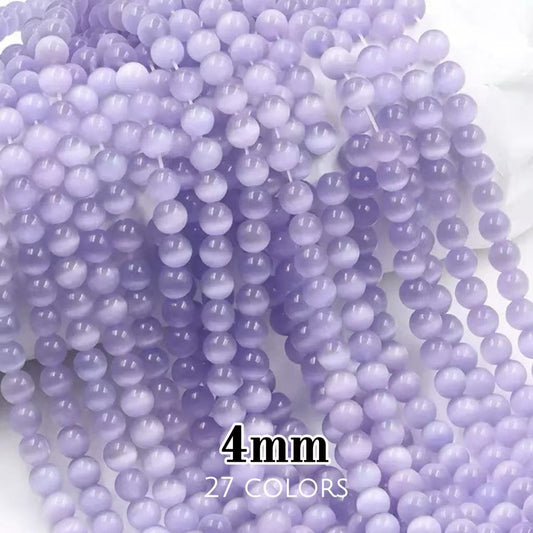 AAA Cat's Eye Round Beads 15" Strand 4mm