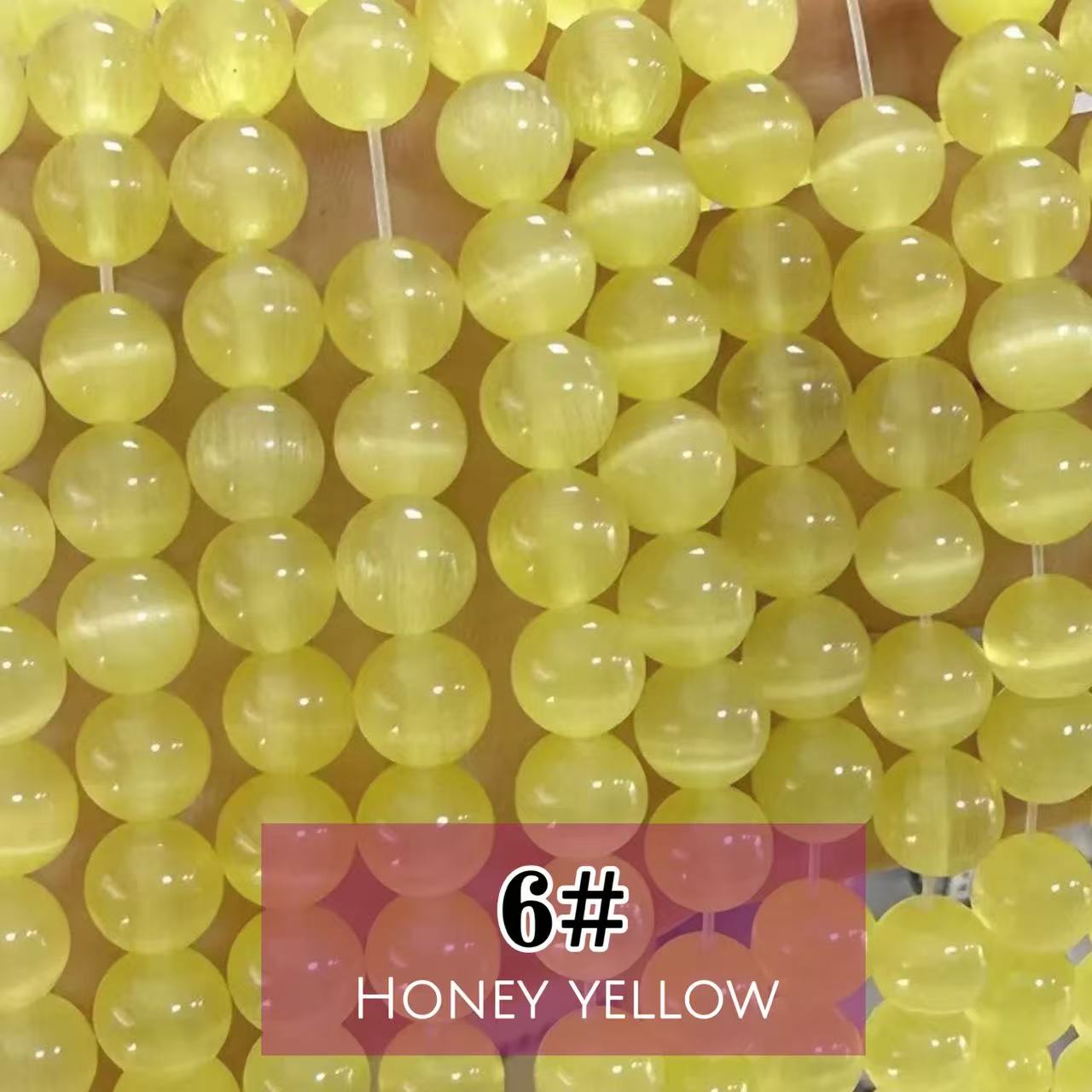 AAA Cat's Eye Round Beads 15" Strand 12mm