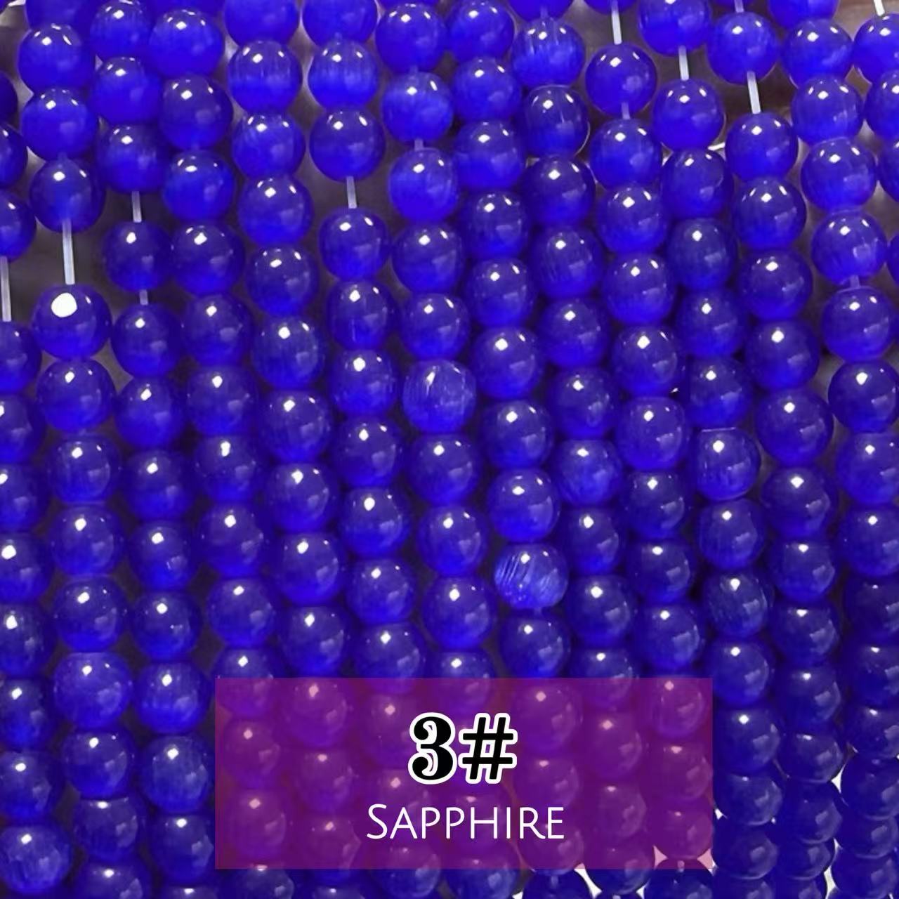 AAA Cat's Eye Round Beads 15" Strand 6mm