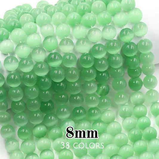 AAA Cat's Eye Round Beads 15" Strand 8mm