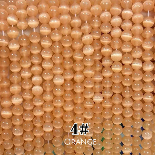 Cat's Eye Round Beads 15" Strand 4# (Orange)