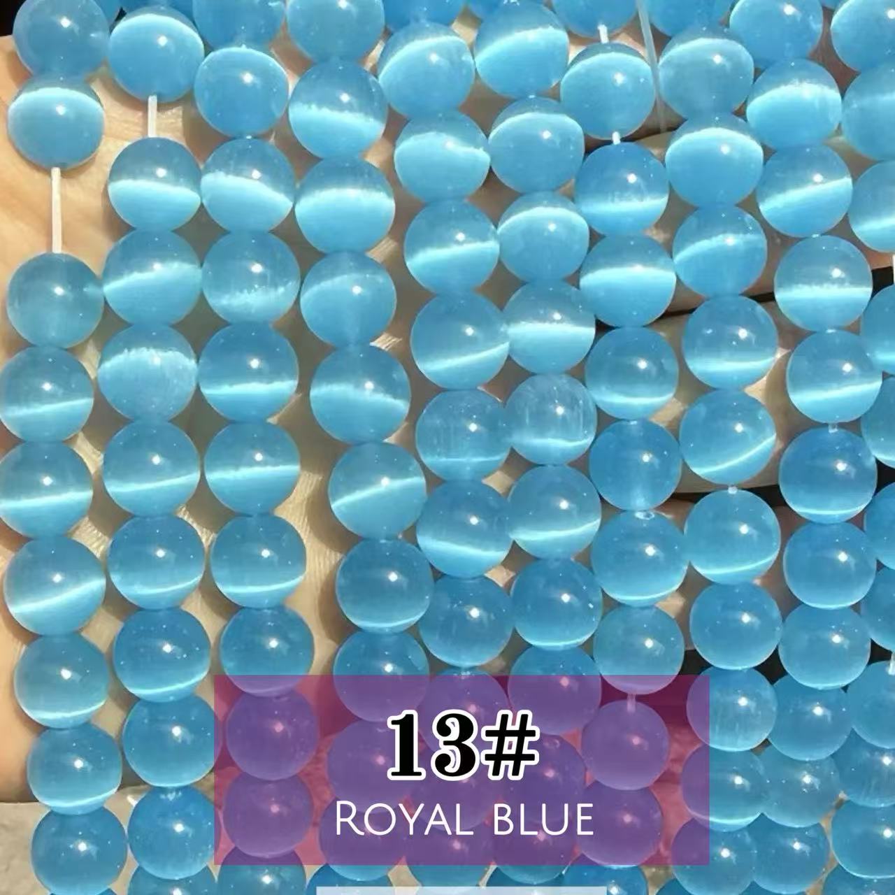 AAA Cat's Eye Round Beads 15" Strand 10mm