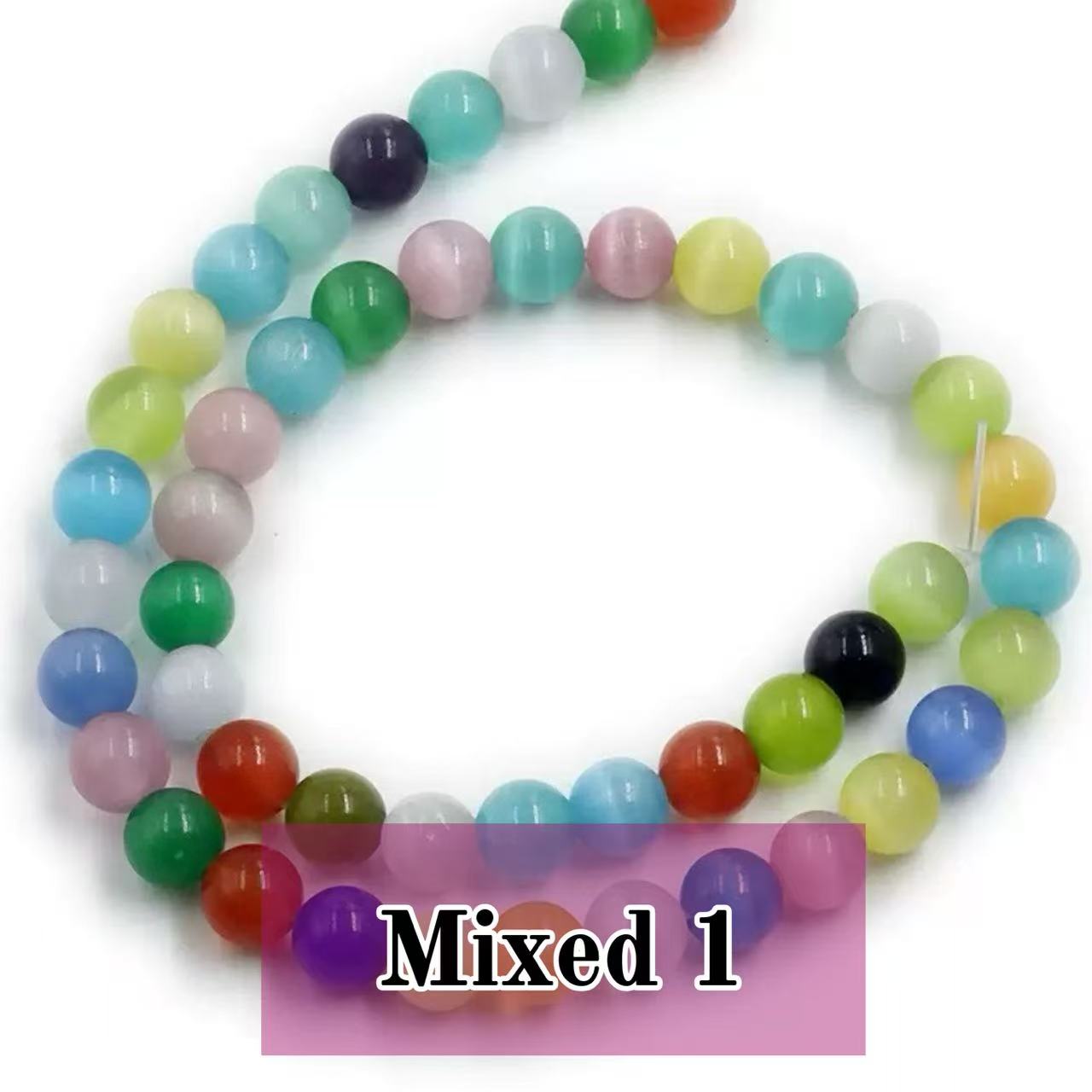 AAA Cat's Eye Round Beads 15" Strand 8mm