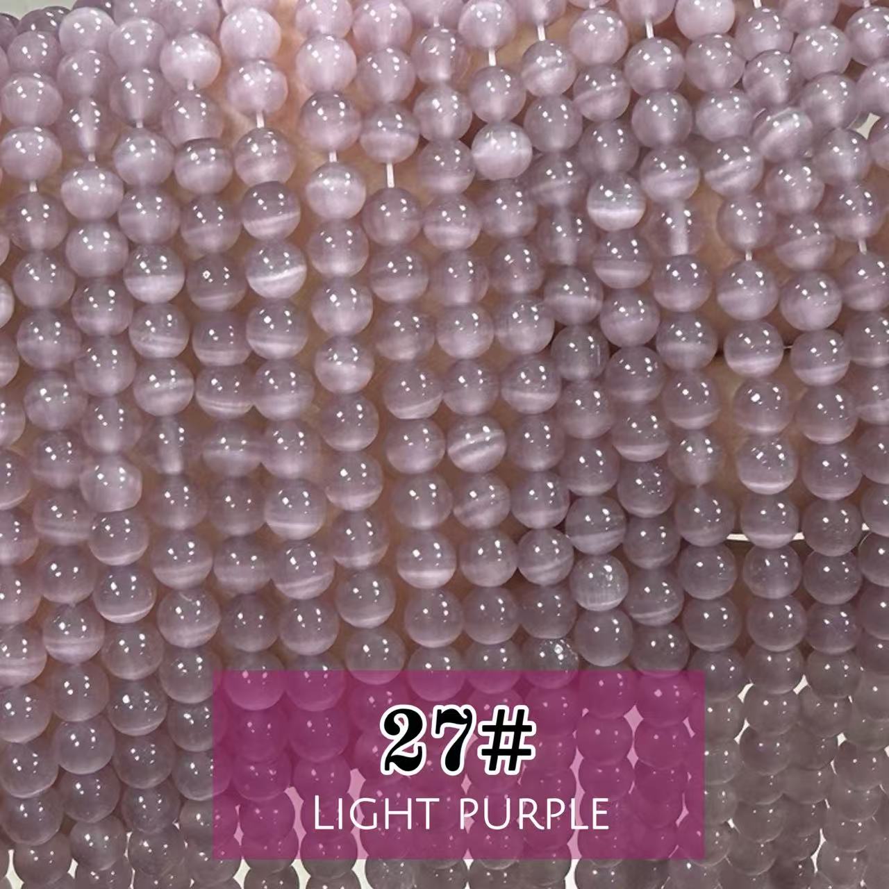 AAA Cat's Eye Round Beads 15" Strand 6mm