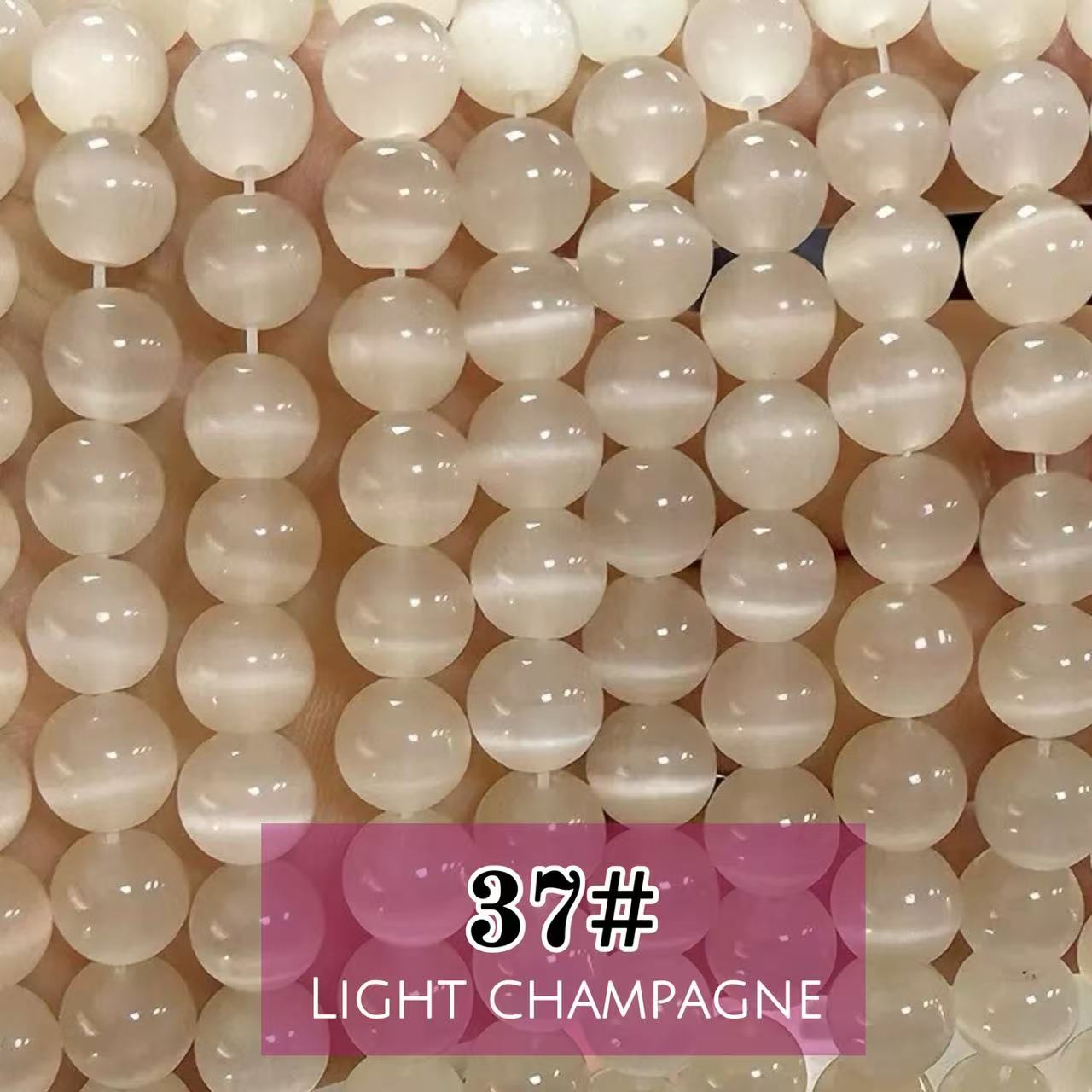 AAA Cat's Eye Round Beads 15" Strand 10mm