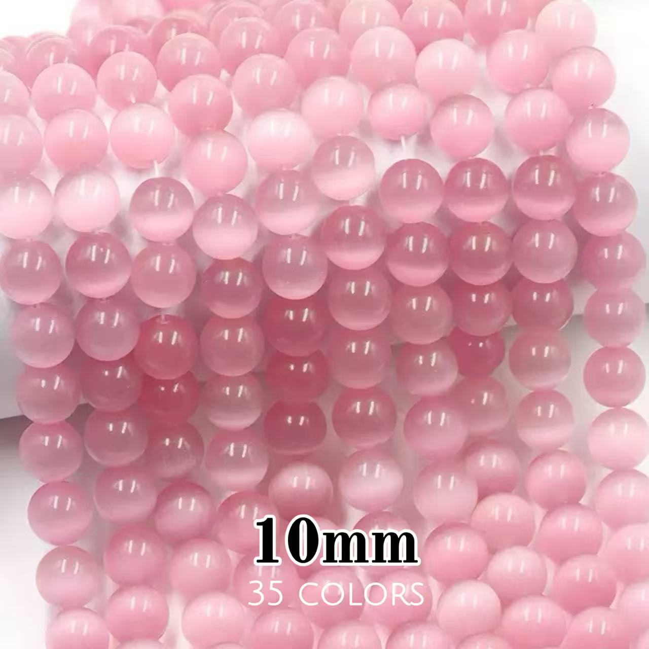 AAA Cat's Eye Round Beads 15" Strand 10mm