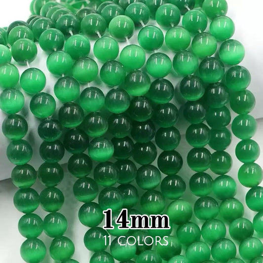 AAA Cat's Eye Round Beads 15" Strand 14mm